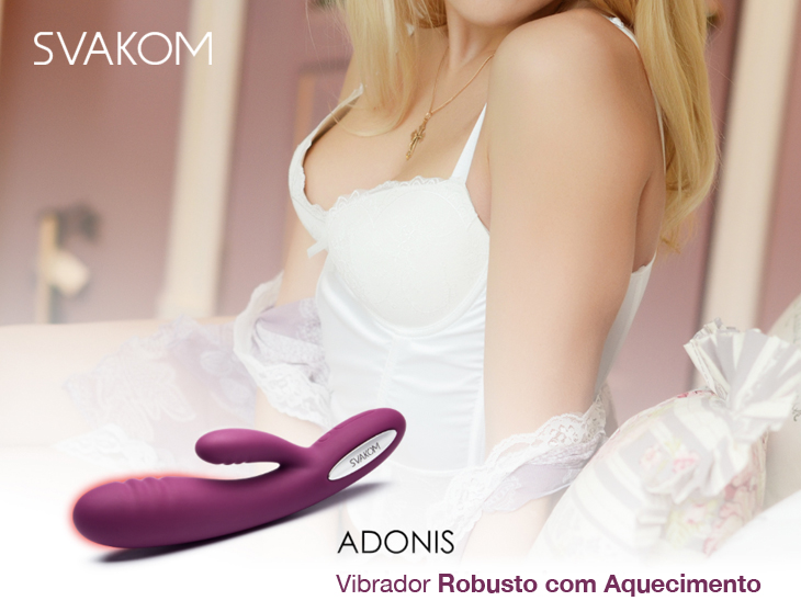 Vibrador Robusto Recarregável com Estimulador Clitoriano e Aquecimento - Adonis - Svakom